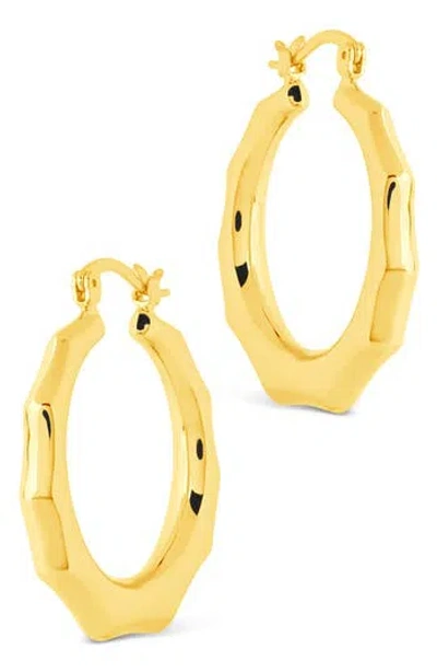 Sterling Forever Zia Door Knocker Hoop Earrings In Gold
