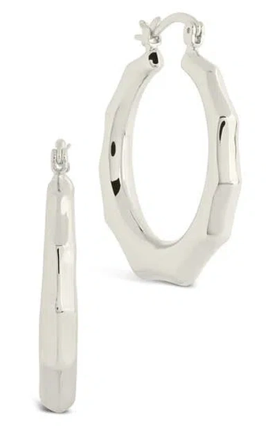 Sterling Forever Zia Door Knocker Hoop Earrings In Silver