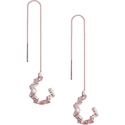 Sterling Forever Zigzag Cubic Zirconia Threader & Cuff Earrings In Gold