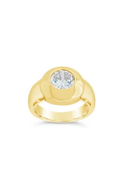 STERLING FOREVER STERLING FOREVER ZORA CUBIC ZIRCONIA DOME SIGNET RING