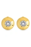Sterling Forever Zora Cubic Zirconia Dome Stud Earrings In Gold