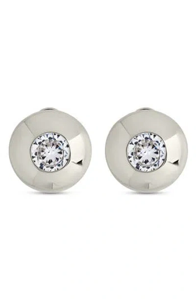 Sterling Forever Zora Cubic Zirconia Dome Stud Earrings In Silver
