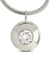 Sterling Forever Zora Cubic Zirconia Dome Pendant Necklace In Metallic