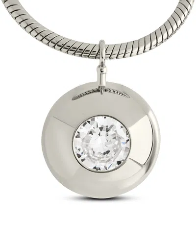 Sterling Forever Zora Cz Dome Pendant Necklace In Metallic