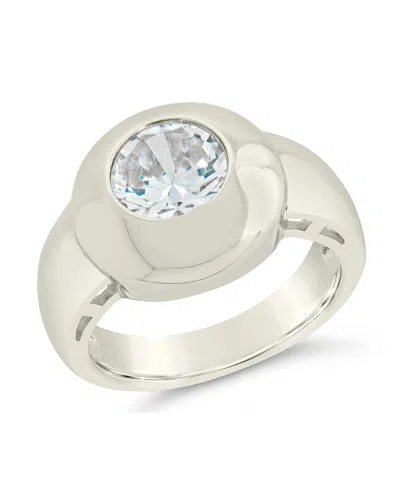 STERLING FOREVER ZORA CZ DOME SIGNET RING
