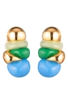 Sterling King Bellmer Ball Enamel Drop Earrings