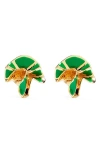 Sterling King Delphinium Enamel Stud Earrings