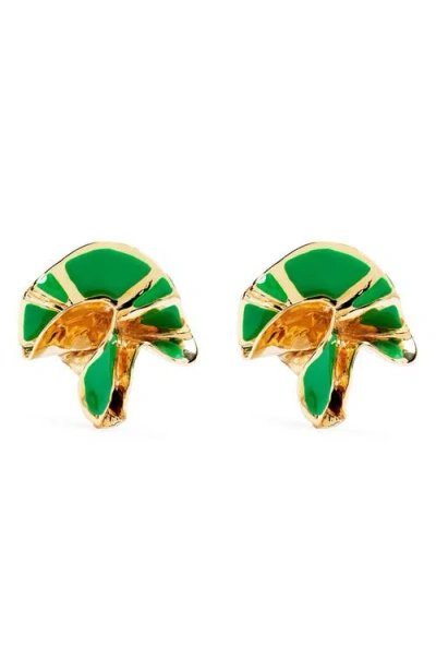 Sterling King Delphinium Enamel Stud Earrings