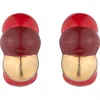 Sterling King Enamel Bellmer Hoop Earrings