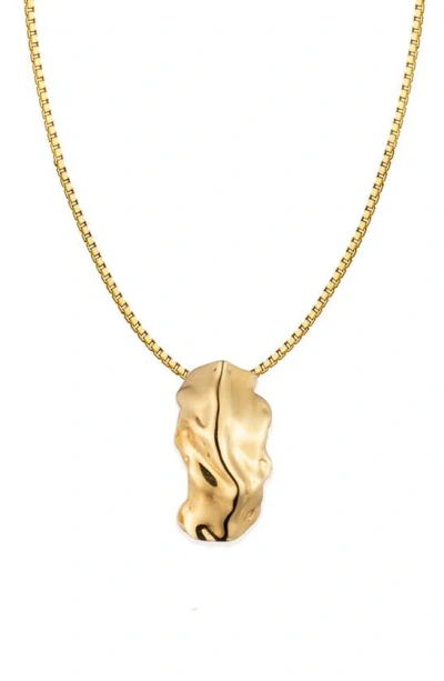 Sterling King Molten Pendant Necklace In Gold