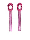 Sterling King Pink Maude Crystal Fringe Drop Earrings In Pink