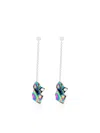 Sterling King Sterling Silver Gelsey Iridescent Fold Crystal Drop Earrings In Multicolour