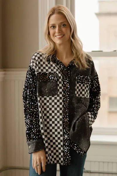 Sterling Kreek Bad And Boujee Shacket In Black In Multi