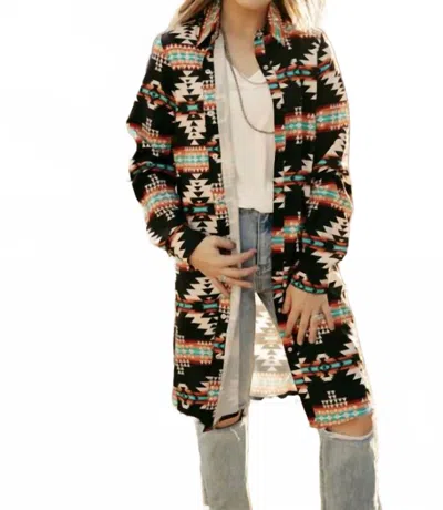 Sterling Kreek Bandera Button Up Dress Jacket In Black