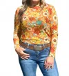 Sterling Kreek Blissfully Blessed Sunflower Mesh Top In Multi In Multi