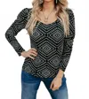 Sterling Kreek Bubble Aztec Babe Top In Black In Black