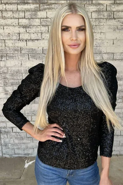 Sterling Kreek Bubble Bling Babe Top - Plus In Black