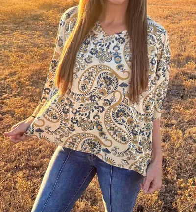 Sterling Kreek Cactus Kreek Top In Cream In Multi