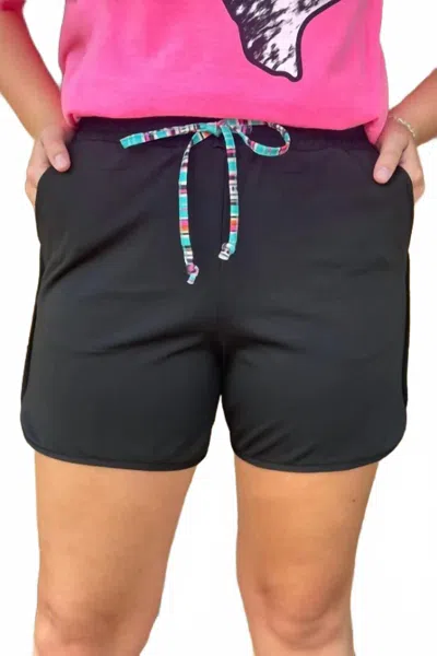 Sterling Kreek Concrete Cowgirl Shorts In Black