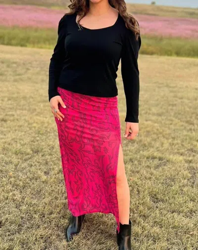 Sterling Kreek Cowgirls Like Us Slit Skirt In Pink | ModeSens