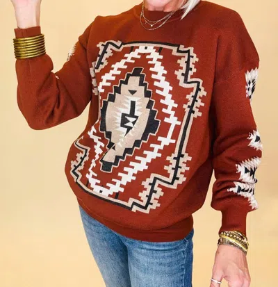 Sterling Kreek Fall Nights Sweater - Plus In Rust In Red