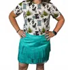 Sterling Kreek Fort Worth Fringe Skirt In Turquoise In Blue