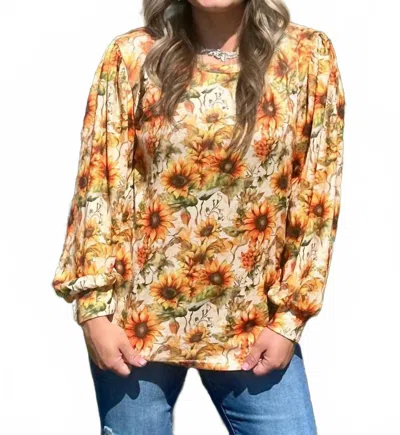 Sterling Kreek Harvest Knit Top In Golden In Multi