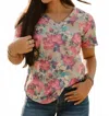 Sterling Kreek Life Is A Flower V-neck Tee In Khaki Multi In Multi