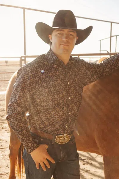 Sterling Kreek Long Sleeve Button Up Shirt In Red Cloud In Brown