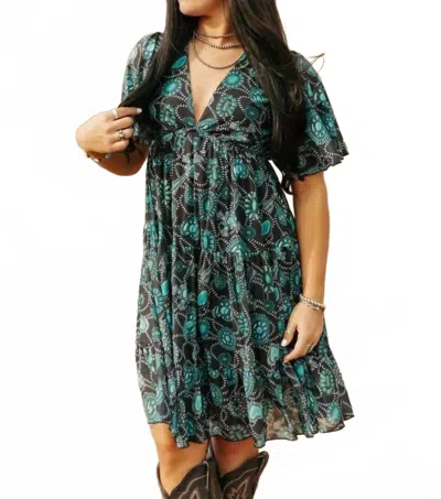 Sterling Kreek Navajo Country Dress In Green