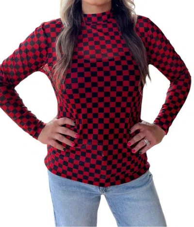 Sterling Kreek Pep Rally Mesh Long Sleeve Top In Orange And Black In Red