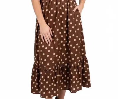 Sterling Kreek Polka Dot Dress In Brown