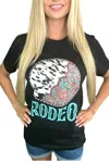 Sterling Kreek Rodeo Leather Short Sleeve T-shirt In Black In Black