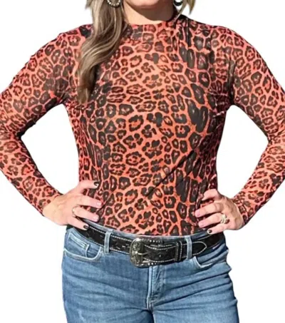 Sterling Kreek Sideline Spirit Mesh Top In Red Orange In Multi