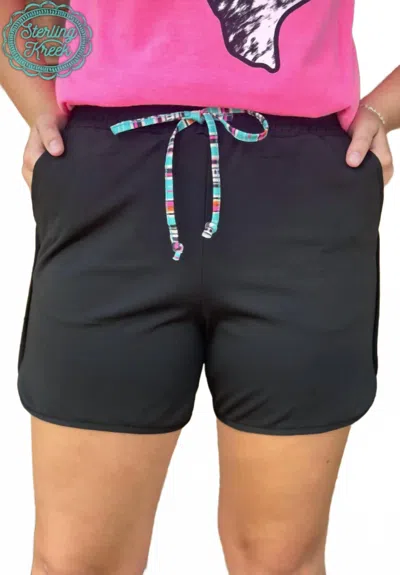 Sterling Kreek Women's Concrete Cowgirl Shorts In Black In Blue