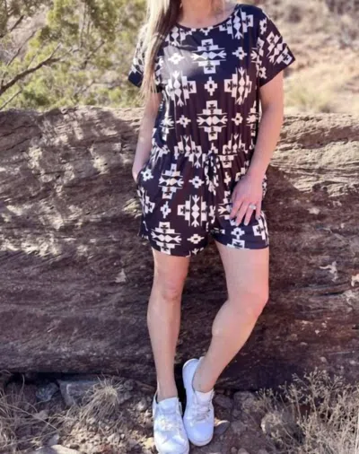 Sterling Kreek Women's The High Road Romper In Black White