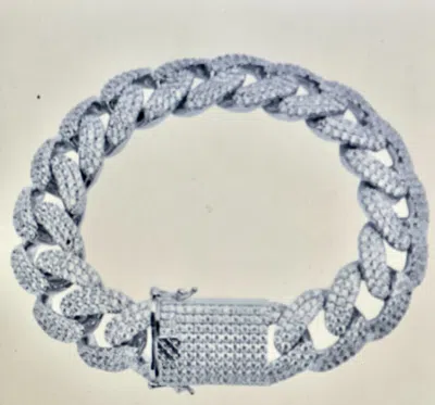 Pre-owned Sterling Moissanit 925  Silver 18mm Bracelet In White/colorless
