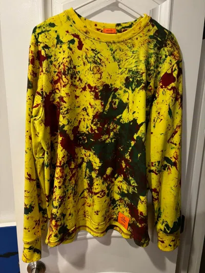 Pre-owned Sterling Ruby Sr Studio Dyed Long Sleeve T Shirt In Yellow