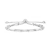 Sterling Silver Paperclip Chain Adjustable Bracelet (3.80 Mm) In Silver