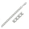 Sterling Silver Rhodium Plated  Curb Style Bracelet (7.90 Mm) In Silver