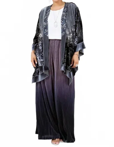 Sterling Styles Short Butterfly Jacket In Black And Silver In Blue