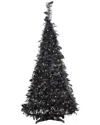 Sterling Tree Company 4ft High Pop Up Pre-lit Black Pine Tree With 100 Warm White Lights In Black