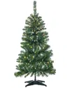 Sterling Tree Company 4ft High Pop Up Pre-lit Green Pvc Fir Tree With Warm White Lights In Green