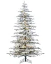 Sterling Tree Company 6.5ft High Flocked Pre-lit Mountain Pine With Instant Glow Power Pole Feature In White
