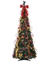 Sterling Tree Company 6ft High Pop Up Pre-lit Green Decorated Pine Tree With Warm White Lights In Multicolor