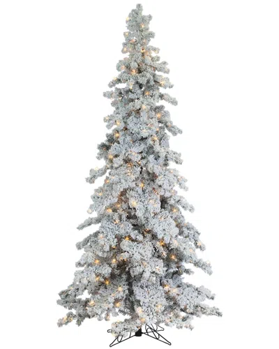 Sterling Tree Company 9ft Heavily Flocked Layered Spruce With 750 Clear Lights In Green
