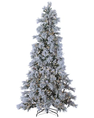 Sterling Tree Company 9ft Pre-lit Lightly Flocked Snowbell Pine With 900 Twinkling Lights In Green