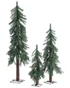 Sterling Tree Company Set Of 3 Unlit Alpine Trees (2-ft, 3-ft, 4-ft) In Green