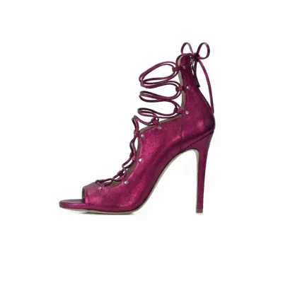 Stessa By Sarah Women's Pink The Avalyn Lace Up Sandal In Raspberry