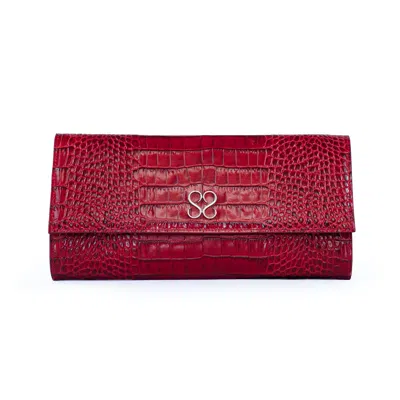 Stessa By Sarah Women's Red The Valentina Croc Clutch In Barbados Cherry